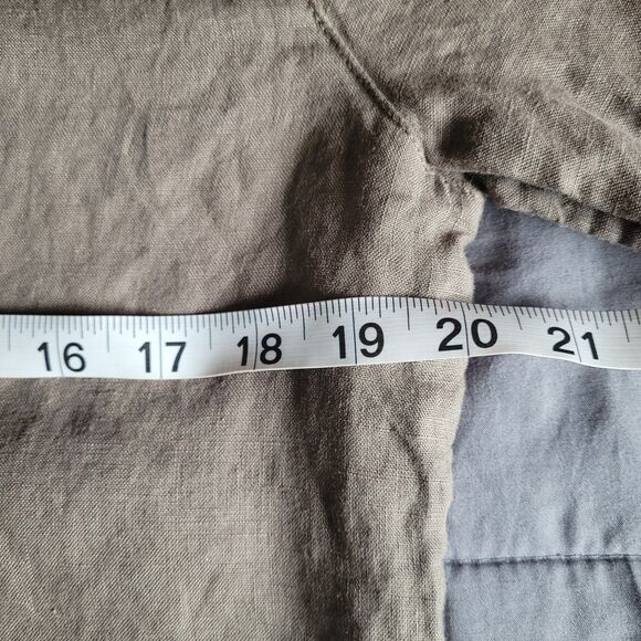 Massimo Dutti 100% Linen Womens Shirt Long Sleeve Button Up Size 4 Green Brown - Picture 4 of 6